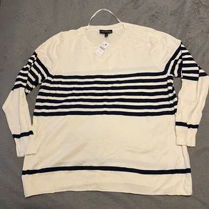 NWT Lane Bryant white & black striped sweater